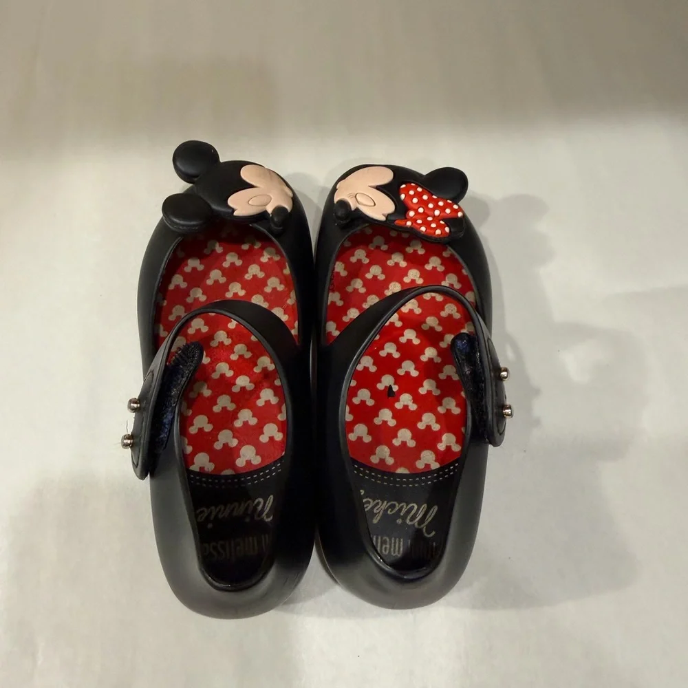 Disney Black Minnie Mouse Kids Dress Shoes mini Melissa